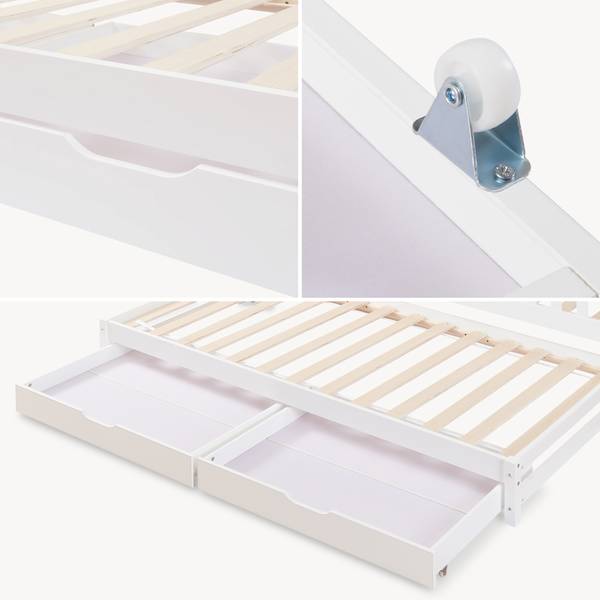 Lit cabane double Aarghonma Blanc