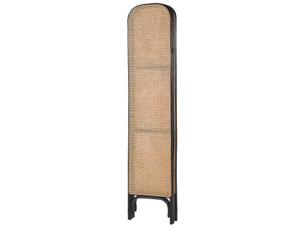 Paravent POTENZA Schwarz - Blau - Braun - Rattan - 105 x 180 x 3 cm