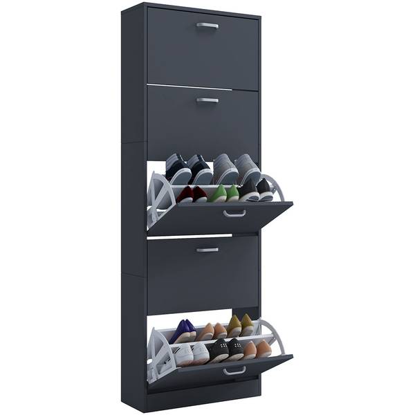 Chaussures siPos Gris - Bois manufacturé - 59 x 170 x 22 cm