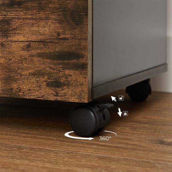 Rollcontainer Shīshgarh Braun - Holzwerkstoff - 40 x 70 x 42 cm