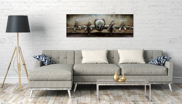 Metallbild Autos & Technik Zil Beige - Metall - 144 x 44 x 7 cm