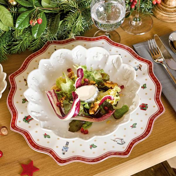 Speiseteller Toy's Delight 6er Set Weiß - Porzellan - 29 x 4 x 29 cm