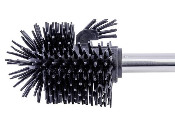 Silikon WC-Ersatzbürstem, Edelstahlstiel Silber - Kunststoff - 8 x 35 x 8 cm