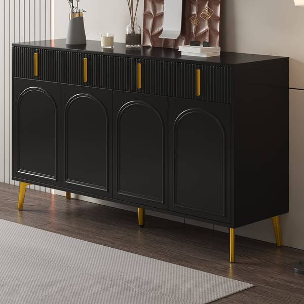 Sideboard Chaddans Schwarz - Holzwerkstoff - 38 x 82 x 140 cm