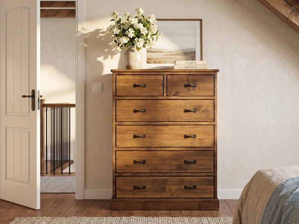 Kommode Rustyk 5_6 Braun - Kiefer - Stahl - 112 x 125 x 45 cm