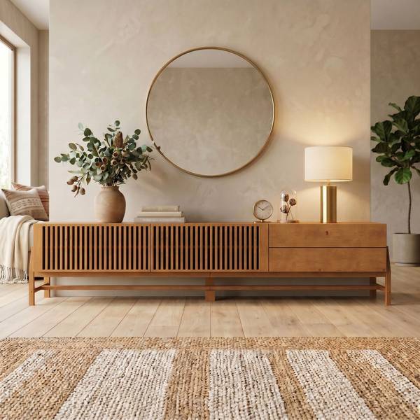 Lowboard ADAMO Braun - Kiefer - 225 x 53 x 41 cm