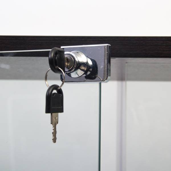 Glasvitrine DQRN01 Schwarz - Glas - Massivholz - 80 x 164 x 36 cm