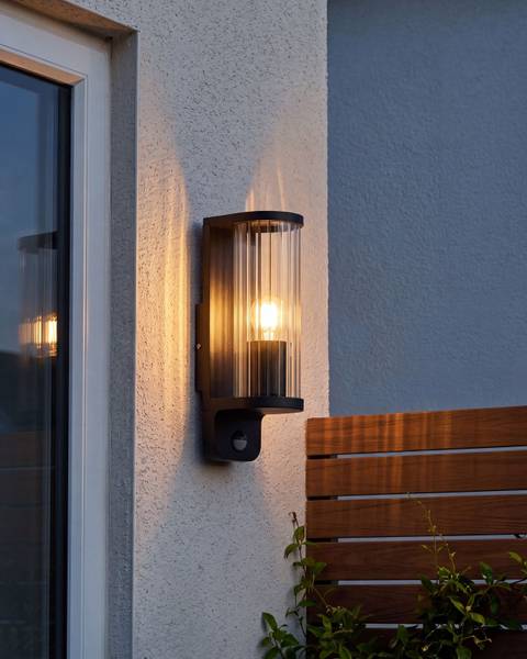 Tuin wandlamp MOSSAT zwart - metaal - 8 x 28 x 12 cm