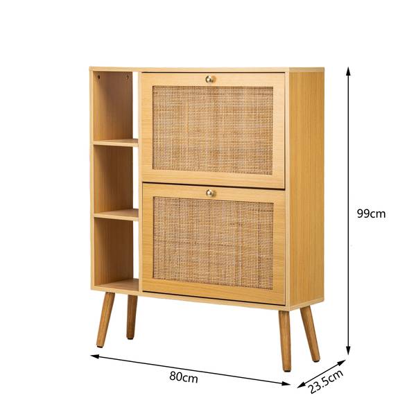 Schuhschrank TOKAI Braun - Rattan - 80 x 99 x 24 cm