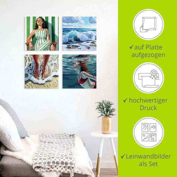 Leinwandbilder Set 4tlg. Enjoy vacation 30 x 30 cm