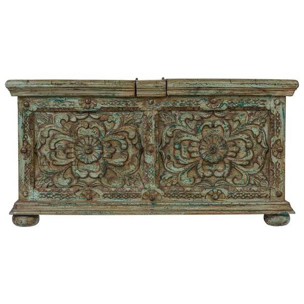 Couchtisch Dalian Blau - Massivholz - 100 x 47 x 100 cm