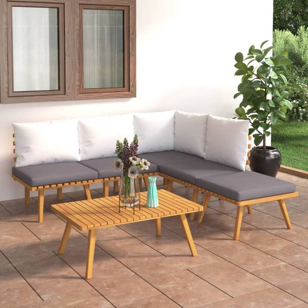Garten Lounge Set 3087025 (6-teilig) Braun - Polyester - Akazie - 55 x 35 x 90 cm
