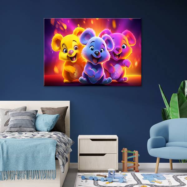 Wandbild bärenjungen abstraktion 100 x 70 cm