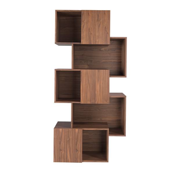 Boekenkast 3021 bruin - walnoot - zink - 85 x 181 x 40 cm