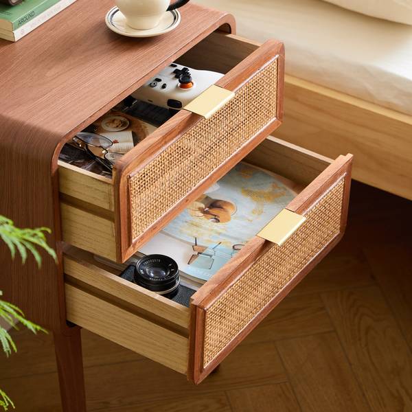 Nachttisch MALI Braun - Rattan - 42 x 62 x 34 cm