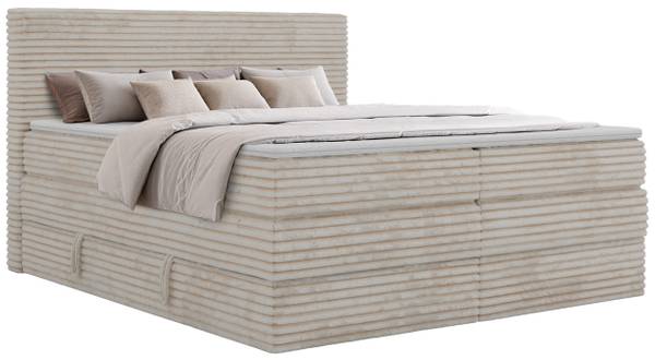 Boxspringbett TILION KING Beige - H3 - Liegefläche Breite: 180 cm