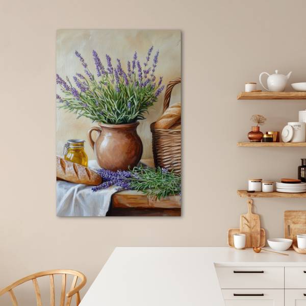 LEINWANDBILD Lavendel Violett - Textil - 80 x 120 x 2 cm