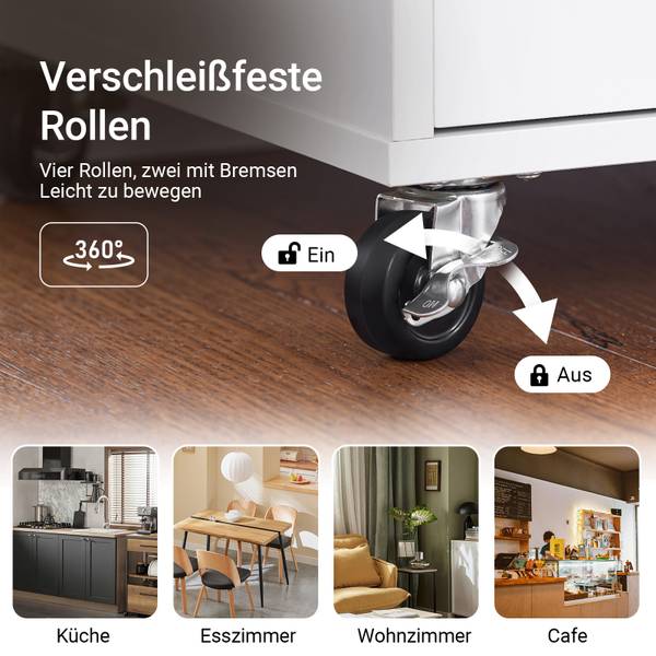 Küchenwagen FKW123-WN Weiß - Holzwerkstoff - 72 x 84 x 40 cm