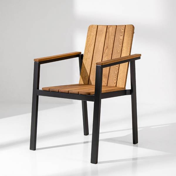 Gartenstuhl LENTI Braun - Grau - Massivholz - 59 x 87 x 60 cm