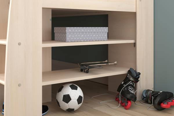 Kinder- und Jugendzimmer Charly5 Braun - Weiß - Holzwerkstoff - 206 x 180 x 114 cm