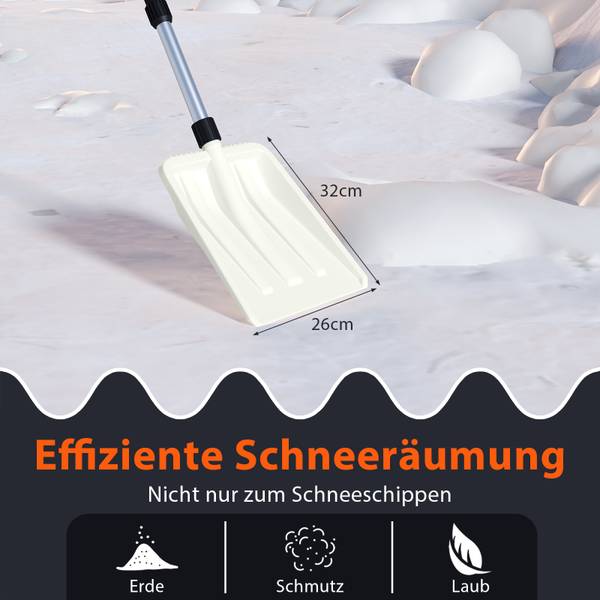 Schneeschaufel ZB34193 Weiß - Metall - 10 x 117 x 26 cm