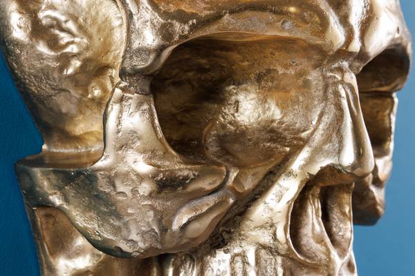 Wandskulptur SKULL XXL Gold - Kunststoff - 30 x 40 x 15 cm