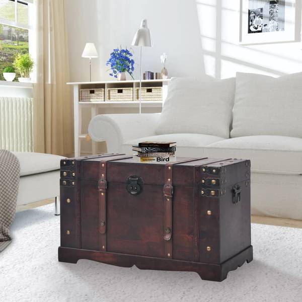 Truhe M656812 Braun - Massivholz - 66 x 38 x 40 cm