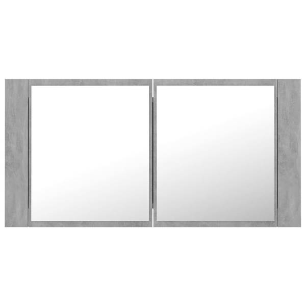 LED Spiegelschrank 3008766 Grau - Holzwerkstoff - 90 x 45 x 12 cm