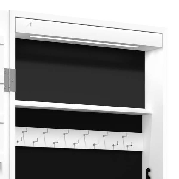 Armoire à bijoux miroir 3028735 Blanc - Polyester - 37 x 90 x 10 cm
