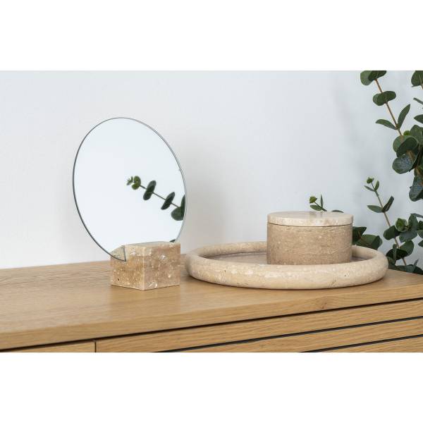 Tablett Bruce Beige - Holzwerkstoff - 26 x 3 x 26 cm