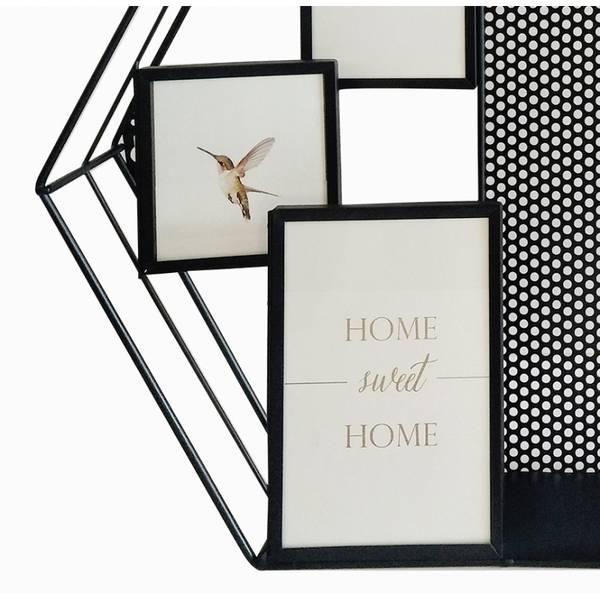 Porte-photos décoration SWEET HOME Noir - Métal - 46 x 40 x 8 cm