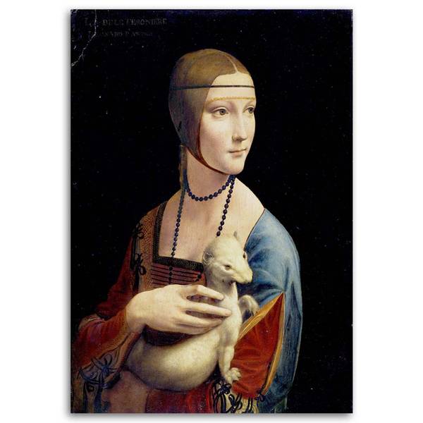 Wandbild dame mit hermelin – da vinci 70 x 100 cm