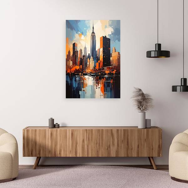 Wandbild Großstädte Polyester - 60 x 90 x 3 cm