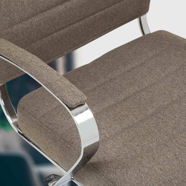 Bürostuhl Oakland Silber - Taupe - Textil
