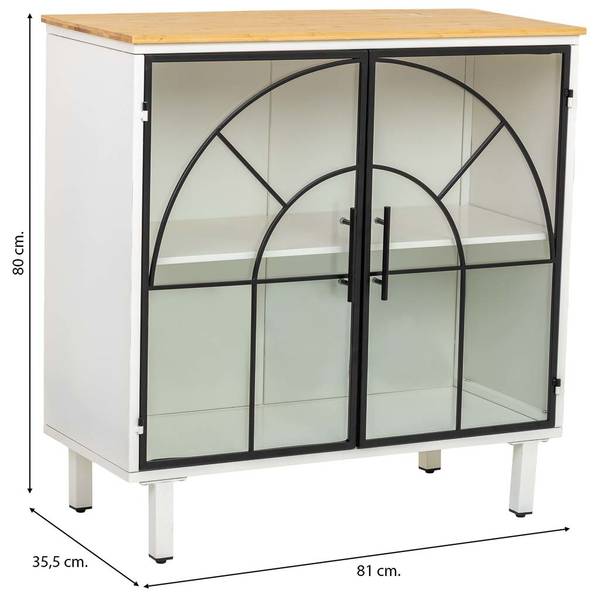 Buffet Nordic Blanc - Bois massif - 81 x 80 x 35 cm