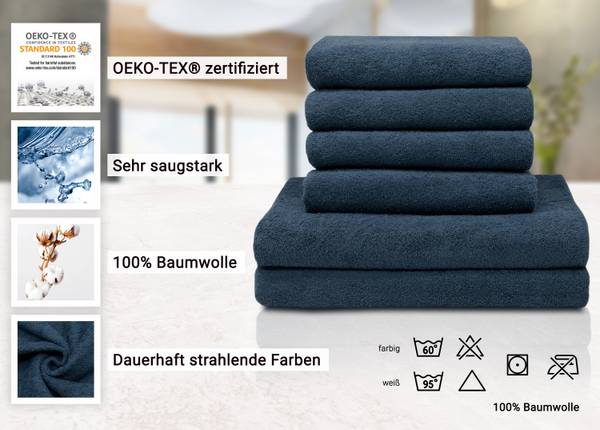 Handtücher set 00000283 6er-Set Marineblau