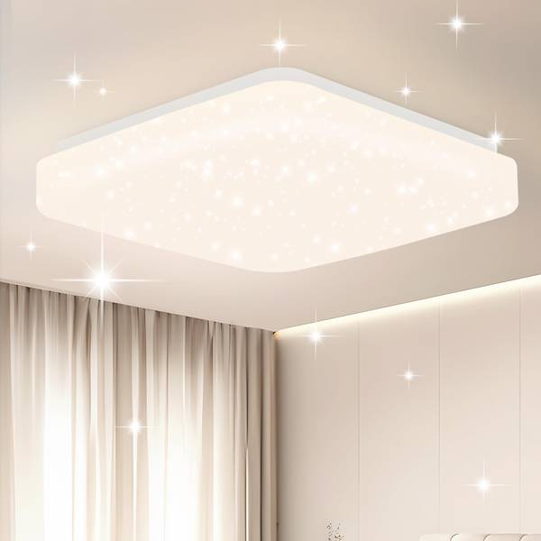 LED Deckenleuchte Uethy Weiß - Eisen - Polyester PVC - 21 x 6 x 21 cm