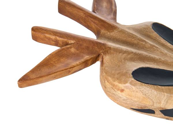 Wanddecoratie EKPOMA zwart - bruin - massief hout - 17 x 68 x 6 cm