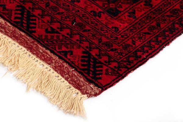 Vloerkleed Afghan XXI rood - wol - 127 x 1 x 215 cm