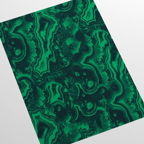 Behang Malachiet groen - papier - 200 x 250 x 1 cm