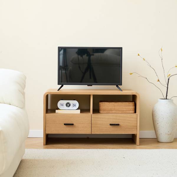 TV-Schrank BASTAD Grün - Massivholz - 80 x 45 x 40 cm