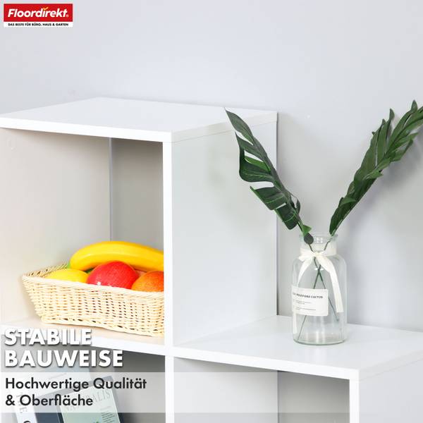 Bücherregal Carolina Weiß - Holzwerkstoff - Massivholz - 98 x 98 x 29 cm
