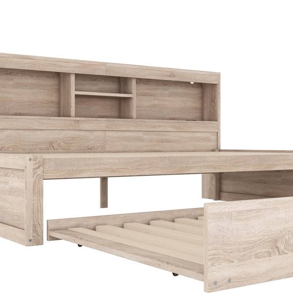 Ausziehbett GLOWWoody Ⅰ Eiche - Breite: 115 cm