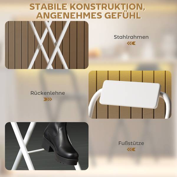 Barhocker 83A-242V00WT Weiß - Metall - 37 x 87 x 45 cm