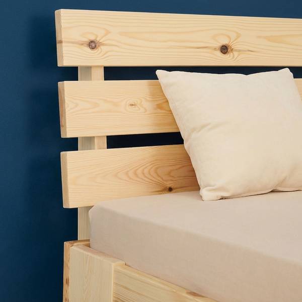 Holzbett mit Matratze 2262 Braun - Breite: 124 cm