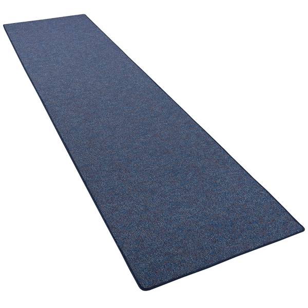 Läufer Schlingen Teppich Alma Meliert Blau - Tiefe: 300 cm