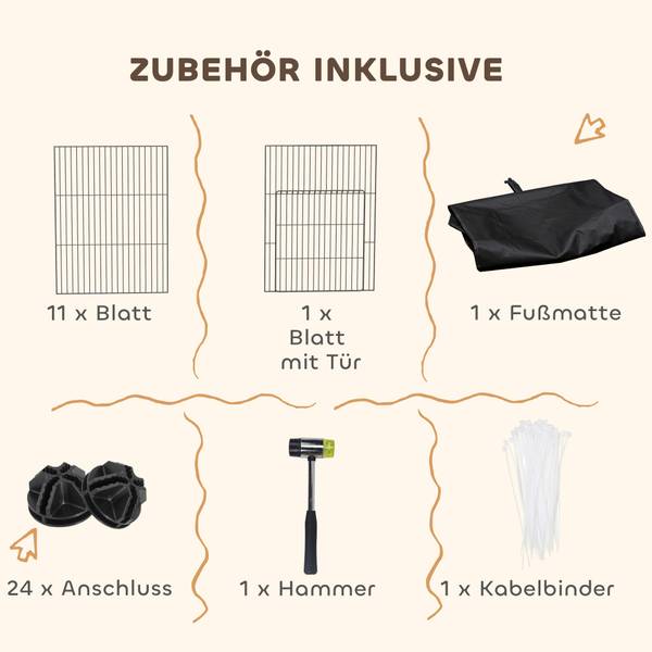Kleintierkäfig D51-545V00BK Schwarz - Metall - 60 x 40 x 120 cm
