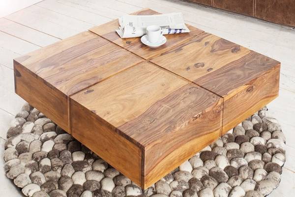 Couchtisch BOLT Braun - Sheesham - 70 x 35 x 70 cm