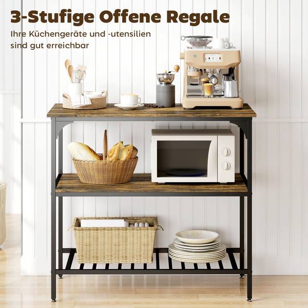 Küchenregal 801-404V90RB Braun - Holzwerkstoff - 50 x 90 x 100 cm