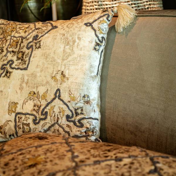 Dekokissen Romain Beige - Baumwollstoff - Viskose - 45 x 45 x 10 cm